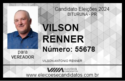 Candidato VILSON RENNER 2024 - BITURUNA - Eleições