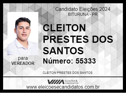 Candidato CLEITON PRESTES DOS SANTOS 2024 - BITURUNA - Eleições