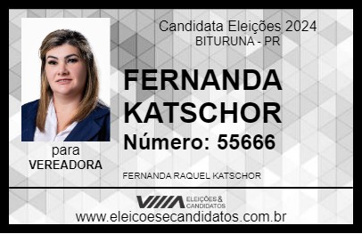 Candidato FERNANDA KATSCHOR 2024 - BITURUNA - Eleições