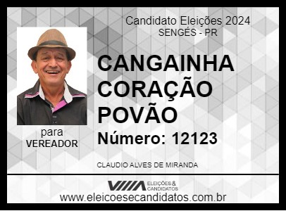 Candidato CANGAINHA CORAÇÃO POVÃO 2024 - SENGÉS - Eleições