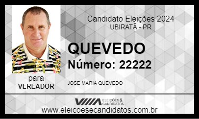 Candidato QUEVEDO 2024 - UBIRATÃ - Eleições