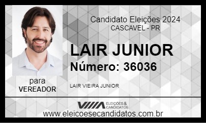 Candidato LAIR JUNIOR 2024 - CASCAVEL - Eleições