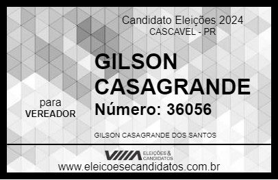 Candidato GILSON CASAGRANDE 2024 - CASCAVEL - Eleições