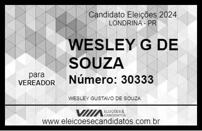 Candidato WESLEY G DE SOUZA 2024 - LONDRINA - Eleições