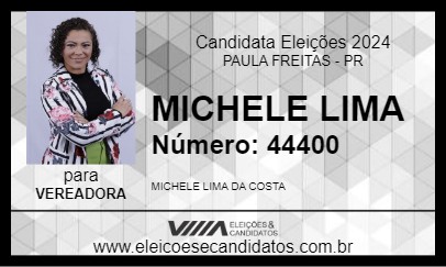 Candidato MICHELE LIMA 2024 - PAULA FREITAS - Eleições