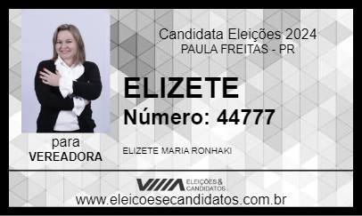 Candidato ELIZETE 2024 - PAULA FREITAS - Eleições