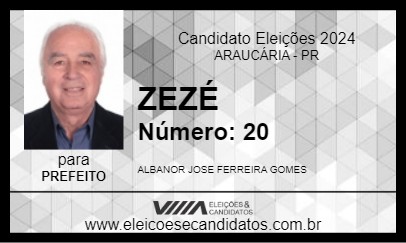 Candidato ZEZÉ 2024 - ARAUCÁRIA - Eleições