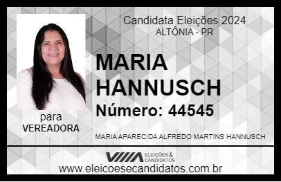 Candidato MARIA HANNUSCH 2024 - ALTÔNIA - Eleições