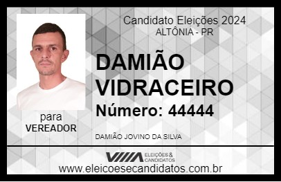 Candidato DAMIÃO VIDRACEIRO 2024 - ALTÔNIA - Eleições