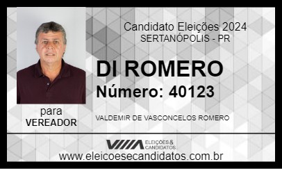 Candidato DI ROMERO 2024 - SERTANÓPOLIS - Eleições