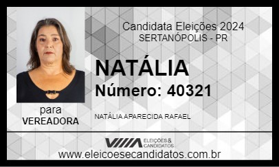 Candidato NATÁLIA 2024 - SERTANÓPOLIS - Eleições