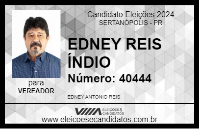 Candidato EDNEY REIS ÍNDIO 2024 - SERTANÓPOLIS - Eleições