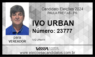 Candidato IVO URBAN 2024 - PAULA FREITAS - Eleições