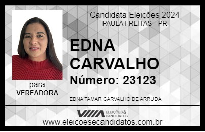 Candidato EDNA CARVALHO 2024 - PAULA FREITAS - Eleições