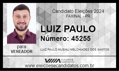 Candidato LUIZ PAULO 2024 - FAXINAL - Eleições