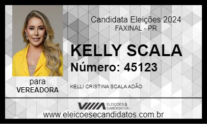 Candidato KELLY SCALA 2024 - FAXINAL - Eleições