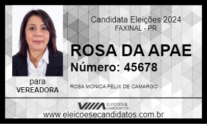 Candidato ROSA DA APAE 2024 - FAXINAL - Eleições