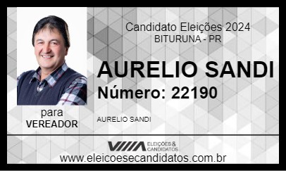 Candidato AURELIO SANDI 2024 - BITURUNA - Eleições