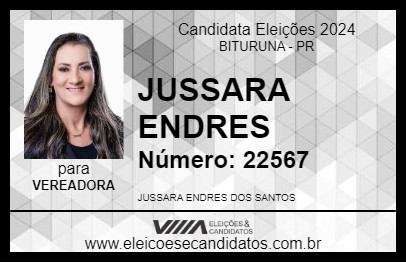 Candidato JUSSARA ENDRES 2024 - BITURUNA - Eleições