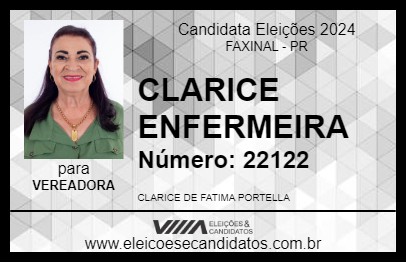 Candidato CLARICE ENFERMEIRA 2024 - FAXINAL - Eleições