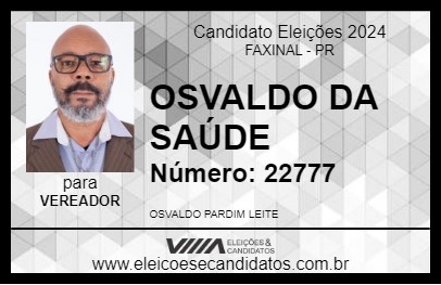 Candidato OSVALDO DA SAÚDE 2024 - FAXINAL - Eleições