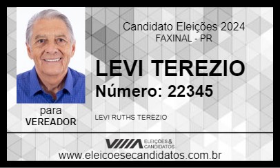 Candidato LEVI TEREZIO 2024 - FAXINAL - Eleições