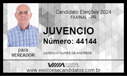 Candidato JUVENCIO 2024 - FAXINAL - Eleições