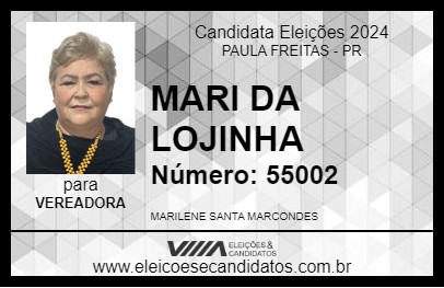 Candidato MARI DA LOJINHA 2024 - PAULA FREITAS - Eleições