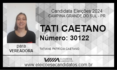 Candidato TATI CAETANO 2024 - CAMPINA GRANDE DO SUL - Eleições