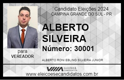 Candidato ALBERTO SILVEIRA 2024 - CAMPINA GRANDE DO SUL - Eleições