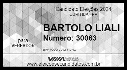 Candidato BARTOLO LIALI 2024 - CURITIBA - Eleições