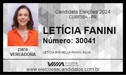 Candidato LETÍCIA FANINI 2024 - CURITIBA - Eleições