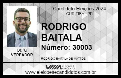 Candidato RODRIGO BAITALA 2024 - CURITIBA - Eleições