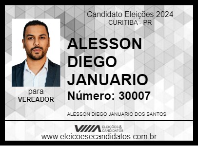 Candidato ALESSON DIEGO JANUARIO 2024 - CURITIBA - Eleições