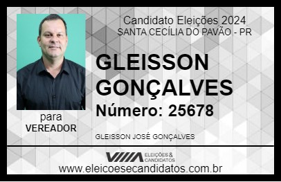 Candidato GLEISSON GONÇALVES 2024 - SANTA CECÍLIA DO PAVÃO - Eleições