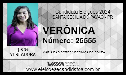 Candidato VERÔNICA 2024 - SANTA CECÍLIA DO PAVÃO - Eleições