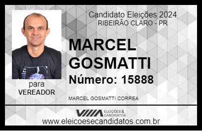 Candidato MARCEL GOSMATTI 2024 - RIBEIRÃO CLARO - Eleições