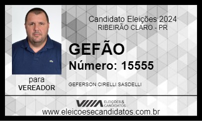 Candidato GEFÃO 2024 - RIBEIRÃO CLARO - Eleições