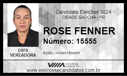 Candidato ROSE FENNER 2024 - CIDADE GAÚCHA - Eleições