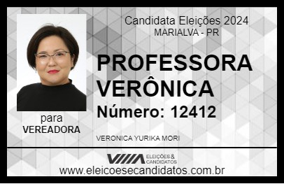 Candidato PROFESSORA VERÔNICA 2024 - MARIALVA - Eleições