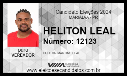 Candidato HELITON LEAL 2024 - MARIALVA - Eleições