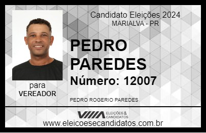 Candidato PEDRO PAREDES 2024 - MARIALVA - Eleições