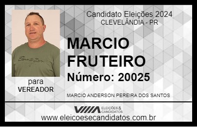 Candidato MARCIO FRUTEIRO 2024 - CLEVELÂNDIA - Eleições