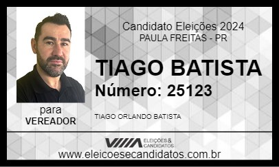 Candidato TIAGO BATISTA 2024 - PAULA FREITAS - Eleições