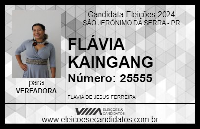 Candidato FLÁVIA KAINGANG 2024 - SÃO JERÔNIMO DA SERRA - Eleições