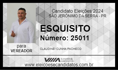 Candidato ESQUISITO 2024 - SÃO JERÔNIMO DA SERRA - Eleições