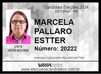 Candidato MARCELA PALLARO ESTTER 2024 - ASTORGA - Eleições