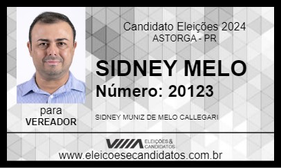 Candidato SIDNEY MELO 2024 - ASTORGA - Eleições