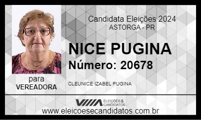 Candidato NICE PUGINA 2024 - ASTORGA - Eleições