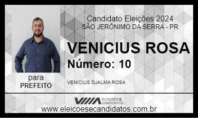 Candidato VENICIUS ROSA 2024 - SÃO JERÔNIMO DA SERRA - Eleições